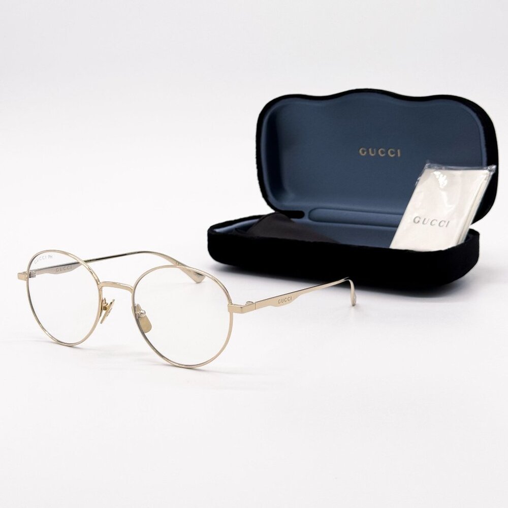 NEW GUCCI GG0337S 001 SUNGLASSES UNISEX GOLD EYEWEAR